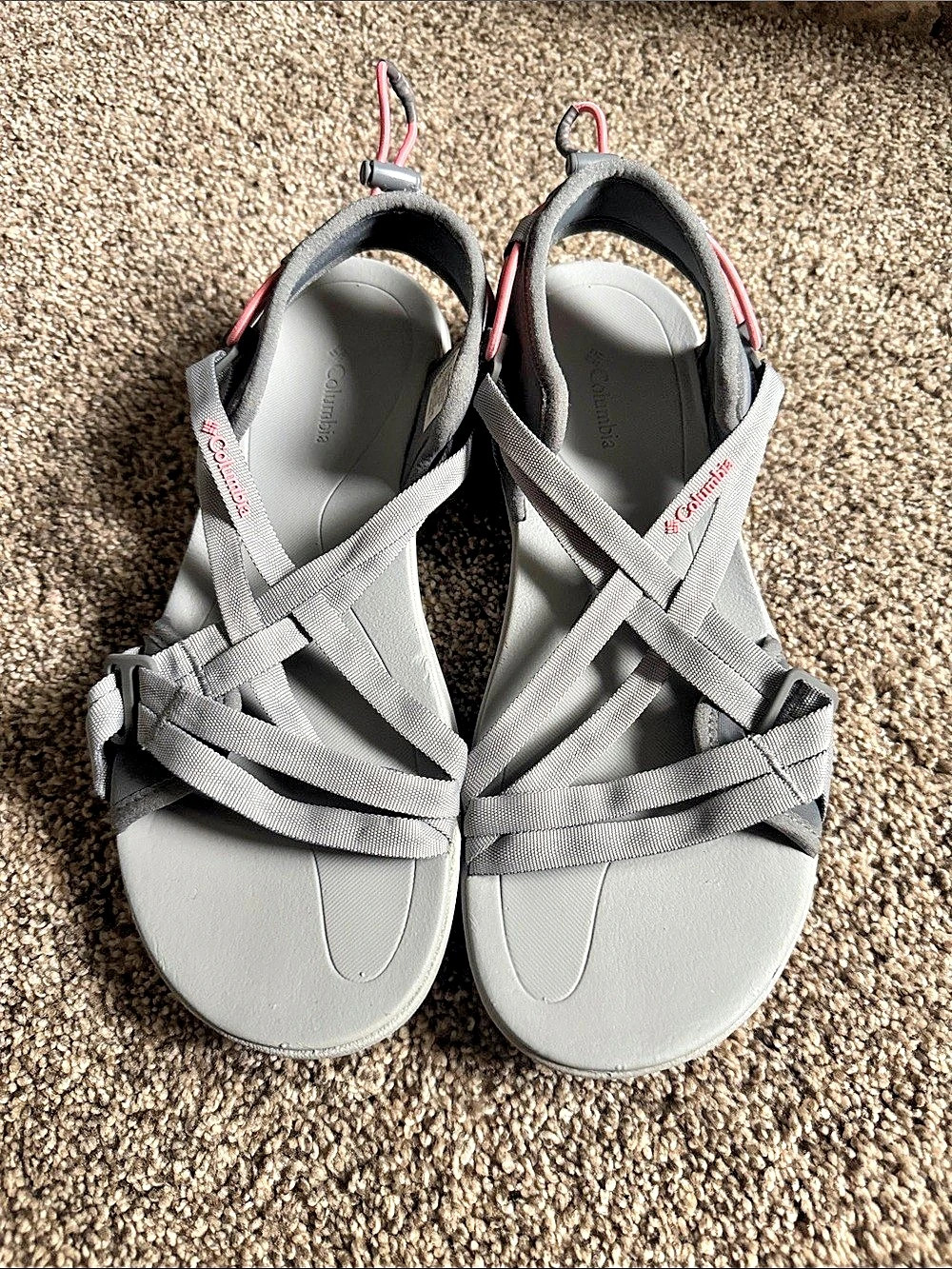 Columbia Adjustable Strappy Women's Gray & Pink Sandals US 10 EUC